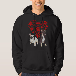 Frenchie Dog Paw Heart Cute Animal Pet French Bull Hoodie