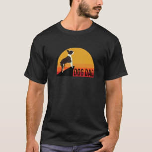 Frenchie  Dog Pet Cute  Love Sunset Retro Dad T-Shirt
