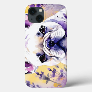 Frenchie Dog Portrait With Wildflowers iPhone 13 Case