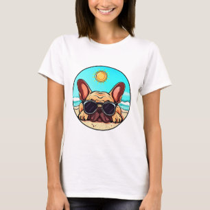Frenchie Enjoying Beach T-Shirt