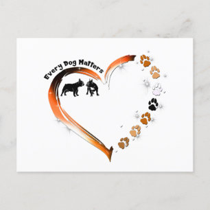 Frenchie Every Dog Matters Golden Heart Pet Paws Postcard