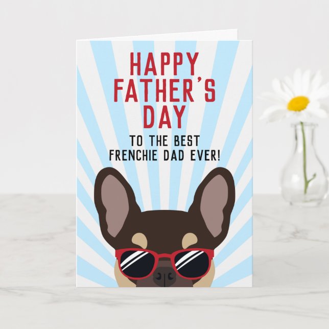 Frenchie Father's Day Brown and Tan French Bulldog Card (Small Plant)