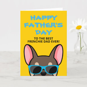Frenchie Father's Day Brown Tan French Bulldog Card