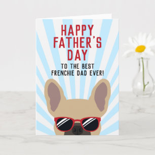 Frenchie Father's Day Light Fawn French Bulldog Card