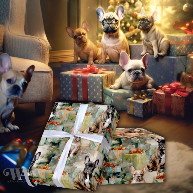 Frenchie Festive Bliss  Wrapping Paper (Creator Uploaded)