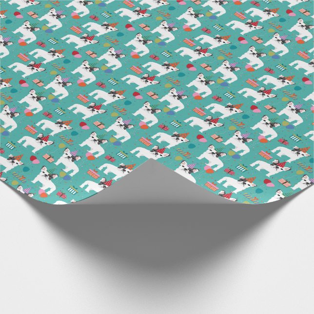 Frenchie French Bulldog Birthday Wrapping Paper (Corner)