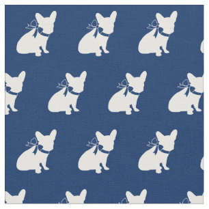 Frenchie French Bulldog Dog Frenchy Navy Blue Fabric