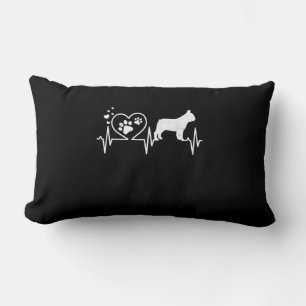 frenchie french bulldog heartbeat simple gift lumbar pillow