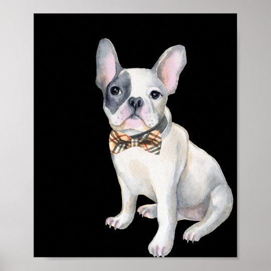 Frenchie French Bulldog plaid bow-tie Dogs In Poster | Zazzle.ca