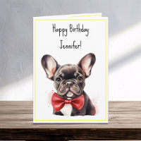 Frenchie French Bulldog Puppy Dog Birthday Name