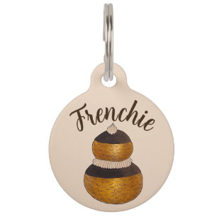 Frenchie French Pastry Cream Puff Choux Bun Food Pet Tag
