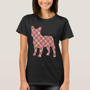 Frenchie  Frenchie French Bulldog Pink Plaid Dog S T-Shirt