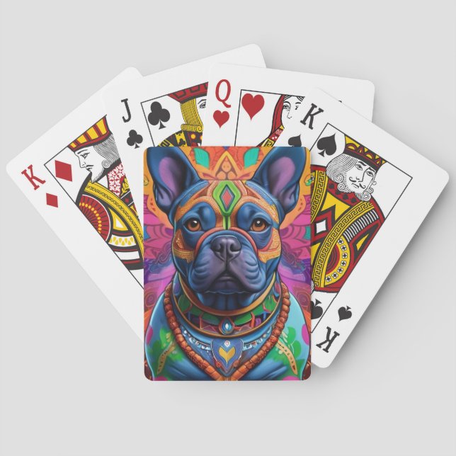 Frenchie Fun Birthday Fantasy Playing Cards (Back)