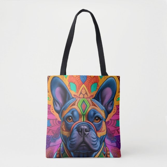 Frenchie Fun Birthday Fantasy Tote Bag (Front)