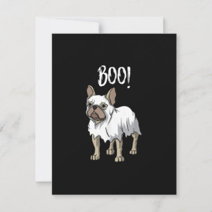 Frenchie Ghost Costume Funny Bulldog Halloween Thank You Card