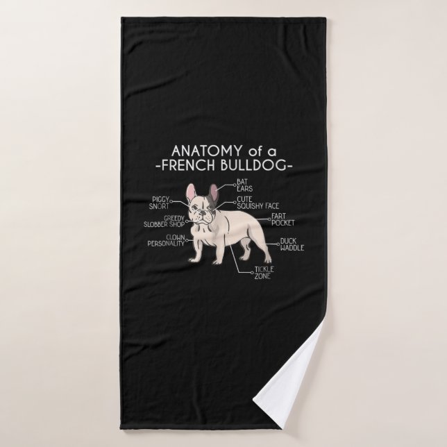 Frenchie Gift | Anatomy Of A French Bulldog Bath Towel (Bath Towel)