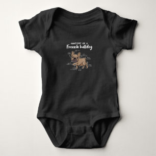 Frenchie Gift Anatomy Of A French Bulldog Gift Baby Bodysuit