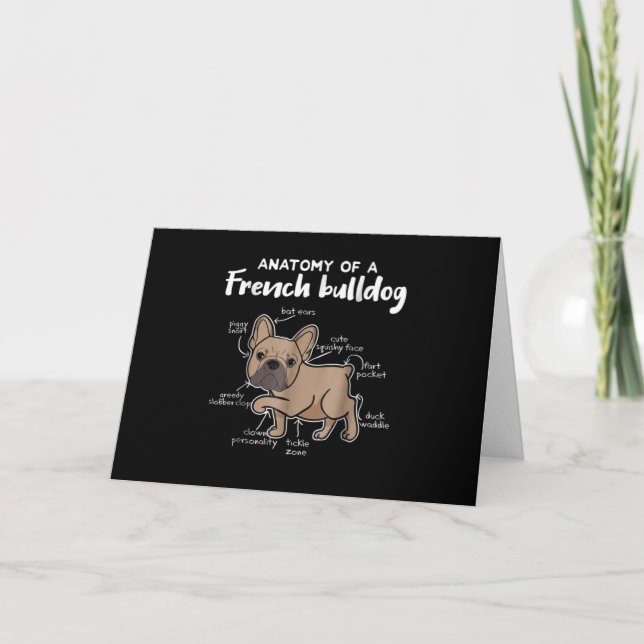 Frenchie Gift | Anatomy Of A French Bulldog Gift Card (Front)