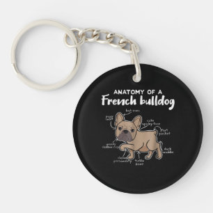 Frenchie Gift Anatomy Of A French Bulldog Gift Keychain