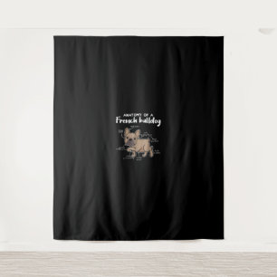 Frenchie Gift   Anatomy Of A French Bulldog Gift Tapestry