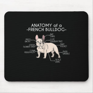 Frenchie Gift   Anatomy Of A French Bulldog Mouse Pad