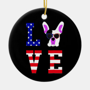 Frenchie Gift Cool Cute Love French Bulldog Ceramic Ornament