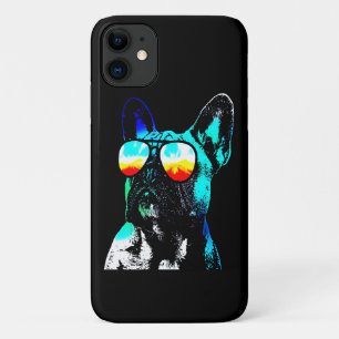 Frenchie Gift Cool French Bulldog Wearing Glass iPhone 11 Case