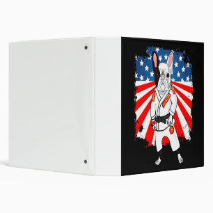 Frenchie Gift Cute French Bulldog USA Flag Binder
