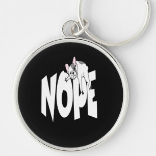 Frenchie Gift   Cute Nope French Bulldog Keychain