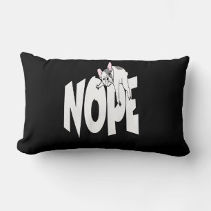 Frenchie Gift   Cute Nope French Bulldog Lumbar Pillow