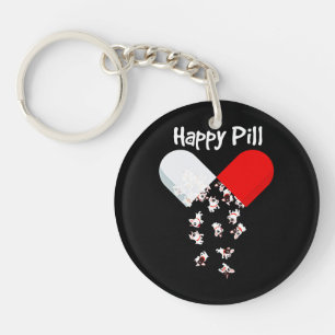Frenchie Gift Happy Pill French Bulldog Gift Keychain