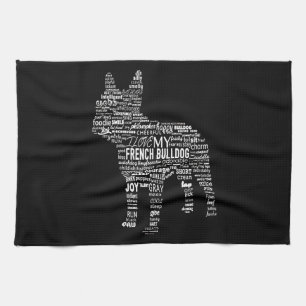 Frenchie Gift I Love My French Bull Dog Kitchen Towel