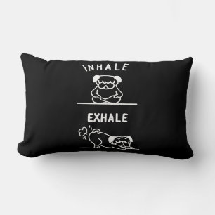 Frenchie Gift   Inhale Exhale French Bulldog Lumbar Pillow
