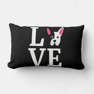 Frenchie Gift   Love French Bulldog Gift Lumbar Pillow