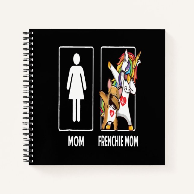 Frenchie Gift | Mom With Frenchie Mom Unique Notebook (Front)