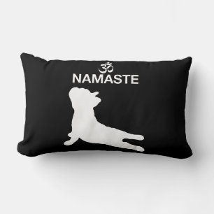Frenchie Gift   Namaste French Bulldog Gift Lumbar Pillow