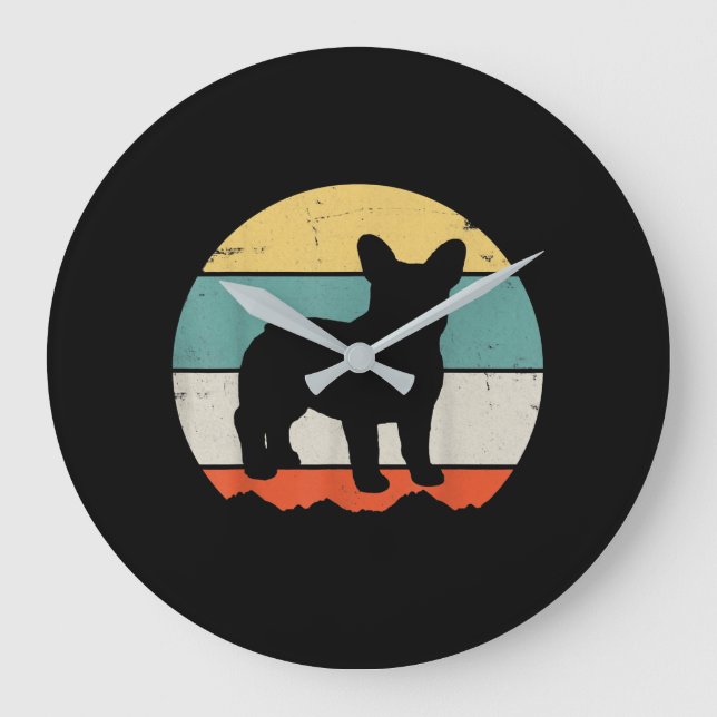 Frenchie Gift | Vintage French Bulldog Gift Large Clock (Front)