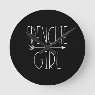 Frenchie Girl T I Love My French Bulldog Dog Mom Round Clock