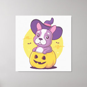 Frenchie Halloween Canvas Print