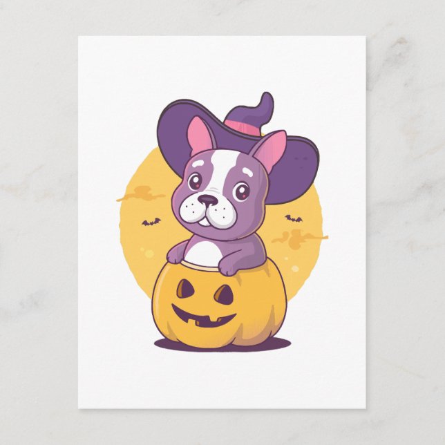 Frenchie Halloween Enclosure Card (Front)