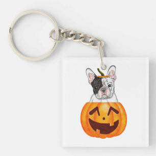 Frenchie Halloween Keychain