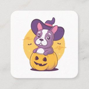Frenchie Halloween Square Business Card