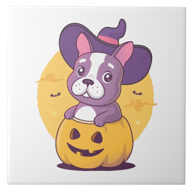 Frenchie Halloween Tile (Front)