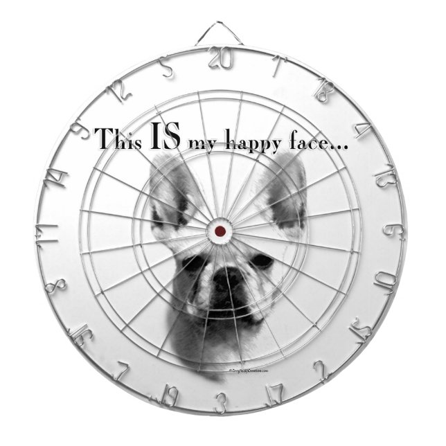 Frenchie Happy Face Dartboard (Front)