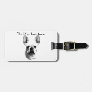 Frenchie Happy Face Luggage Tag