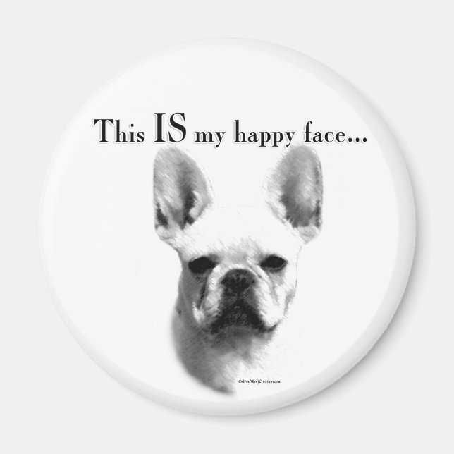 Frenchie Happy Face Magnet (Front)