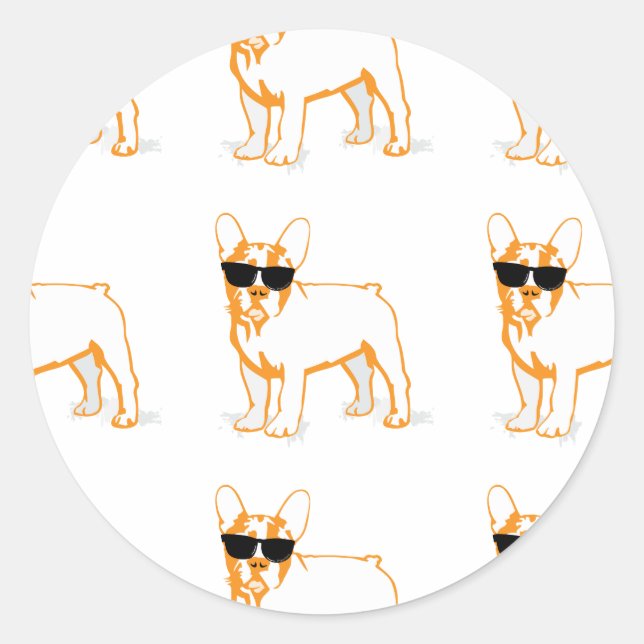 Frenchie Howlelu Classic Round Sticker (Front)