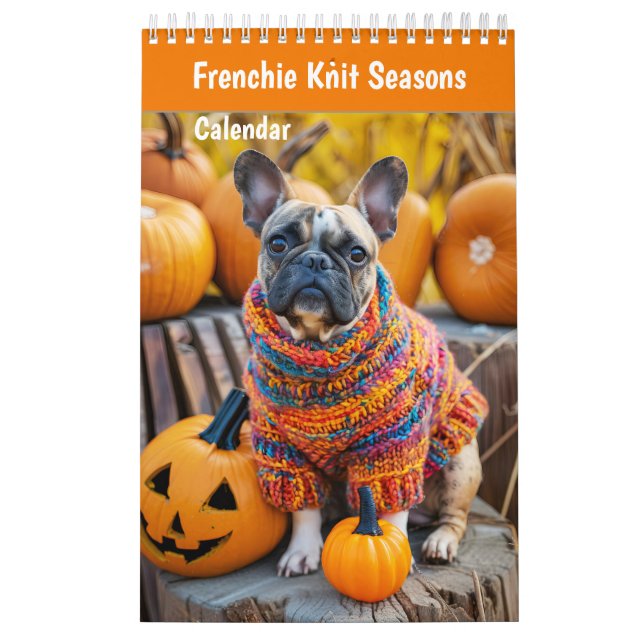 Frenchie Knit Seasons - Cozy Dog Calendar (Cover)