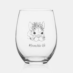 #FRENCHIE LIFE 16oz STEMLESS WINE GLASS