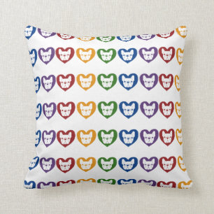 Frenchie Love, Rainbow Throw Pillow